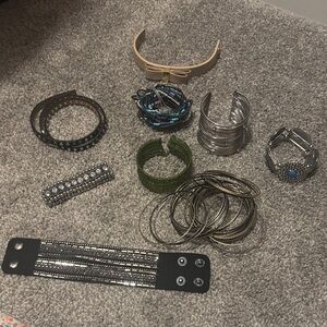 Stylish women’s  Accessory Set - Black, Silver, Blue